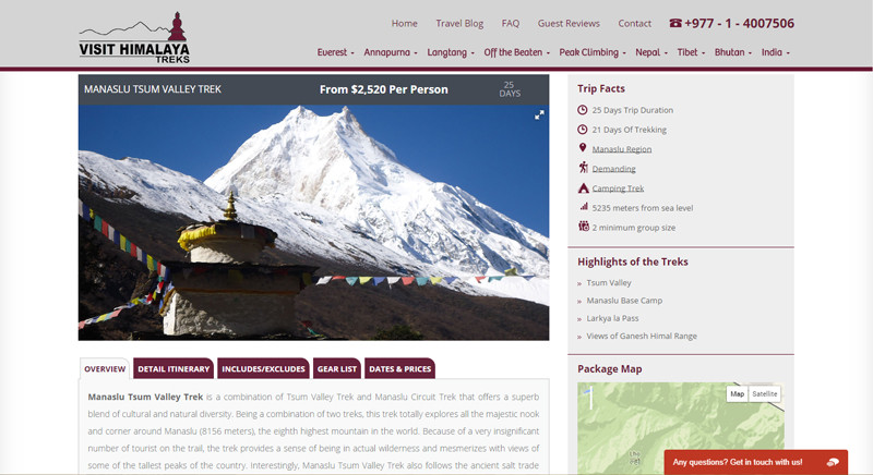 Visit Himalaya Treks – Web Redesign